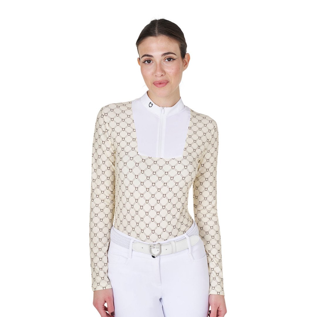 Equitime Selleria Online Polo donna da concorso a manica lunga con stampa monogram 86,07&nbsp;€