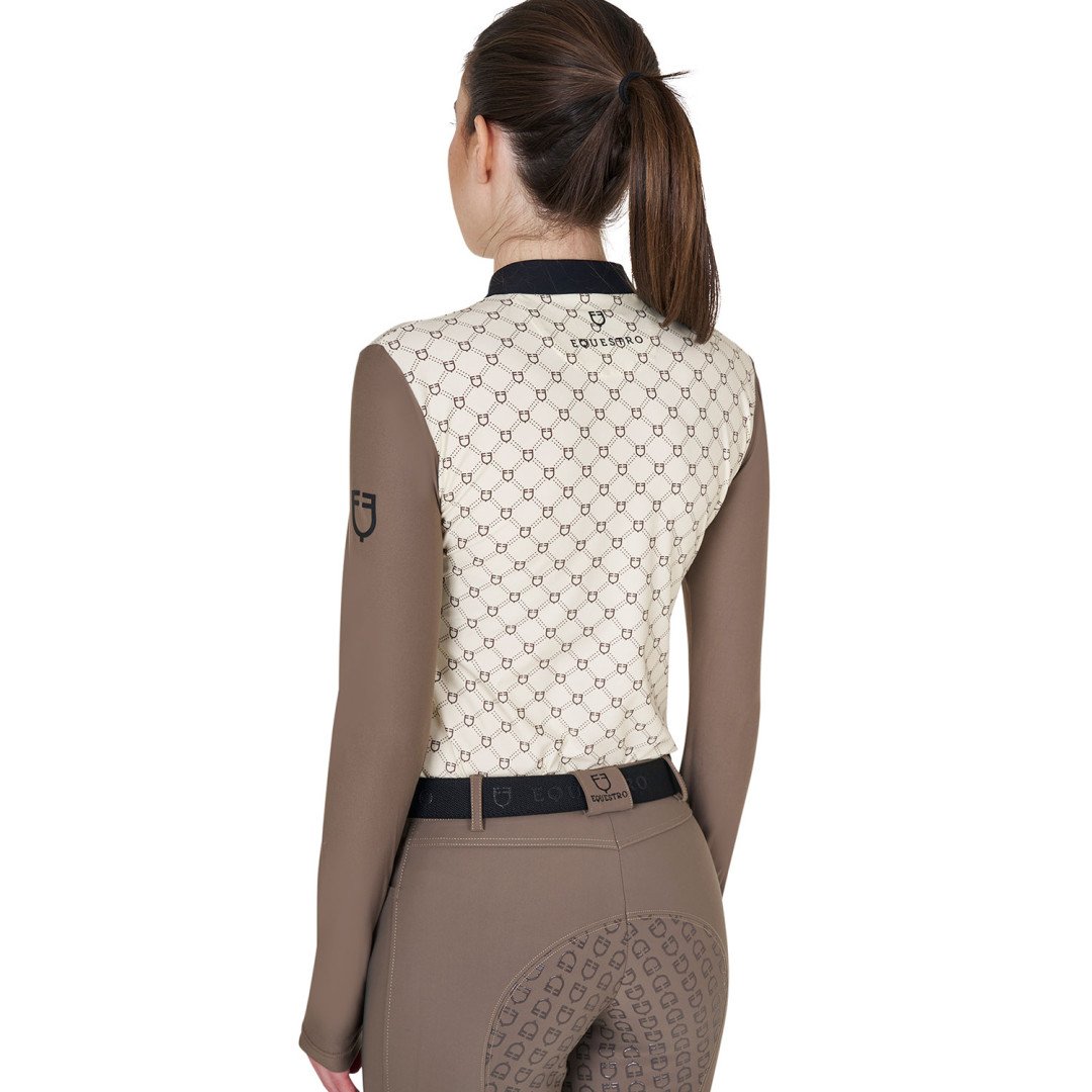 Equitime Saddlery Online Polo donna da allenamento a manica lunga con stampa monogram 81,15&nbsp;€