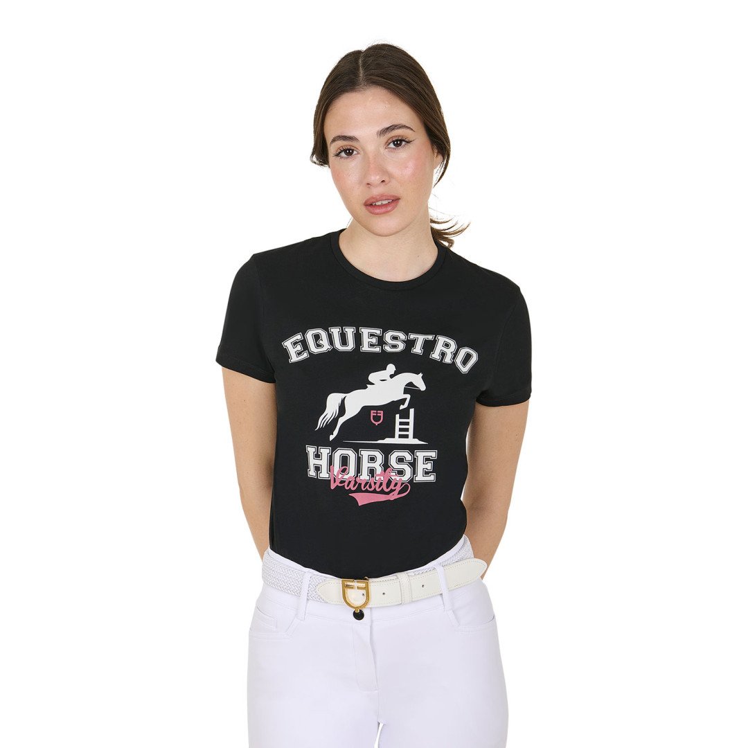 Equitime Saddlery Online T-shirt donna Horse Varsity in cotone 45,08&nbsp;€