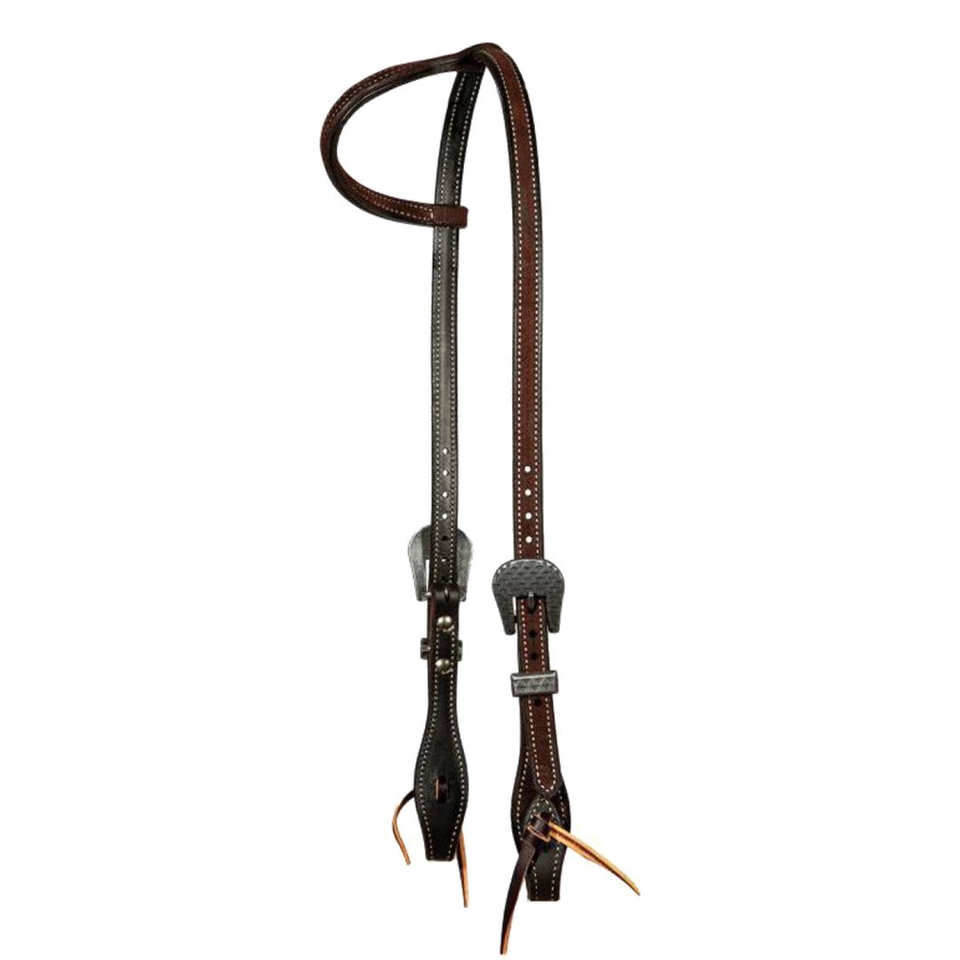Equitime Saddlery Online  TESTIERA IN CUOIO GRASSO DA 5/8 CHOCOLATE ROUGHOUT ONE-EAR HEADSTALL 81,15 €
