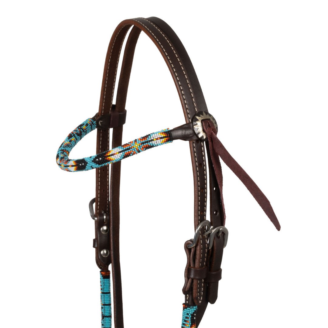 Equitime Selleria Online  BRIGLIA WESTERN OLIATA CON PERLINE NAVAJO SKY 116,39 €