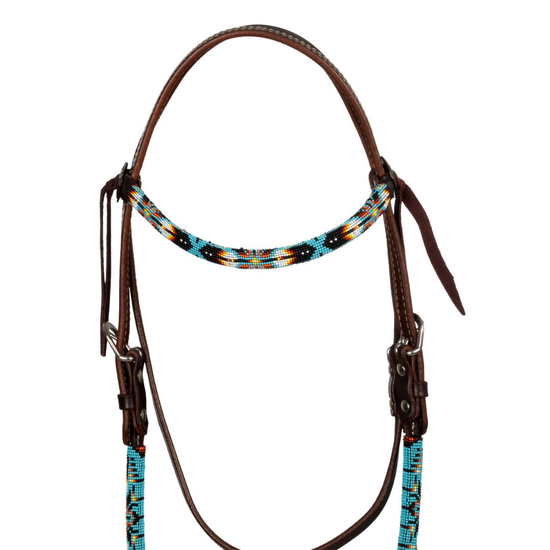 Equitime Selleria Online  BRIGLIA WESTERN OLIATA CON PERLINE NAVAJO SKY 116,39 €
