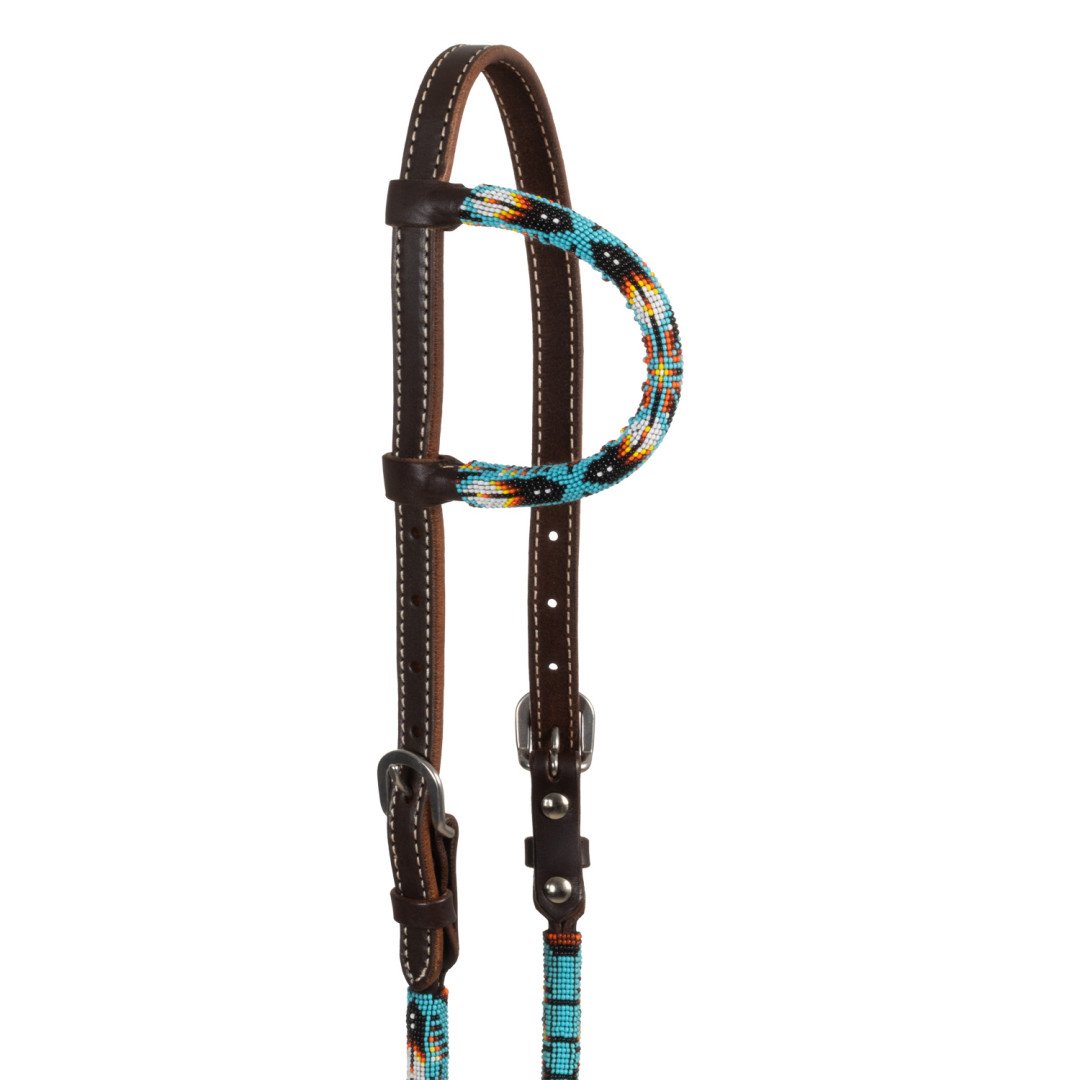 Equitime Saddlery Online  BRIGLIA WESTERN NAVAJO SKY CON PERLINE OLIATE A UN ORECCHIO 84,84 €