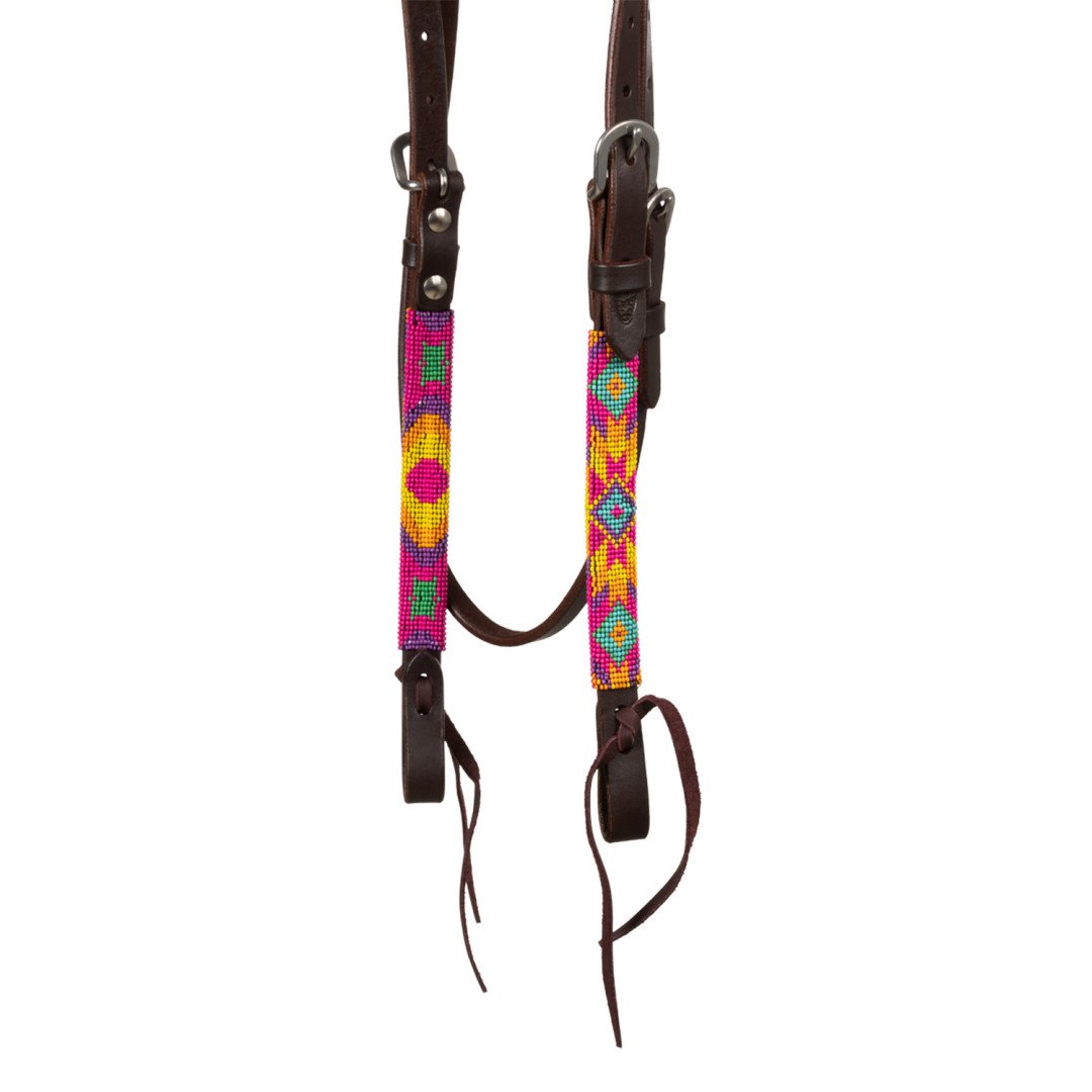 Equitime Selleria Online BRIGLIA WESTERN OLIATA CON PERLINE MULTICOLORE 104,51&nbsp;€