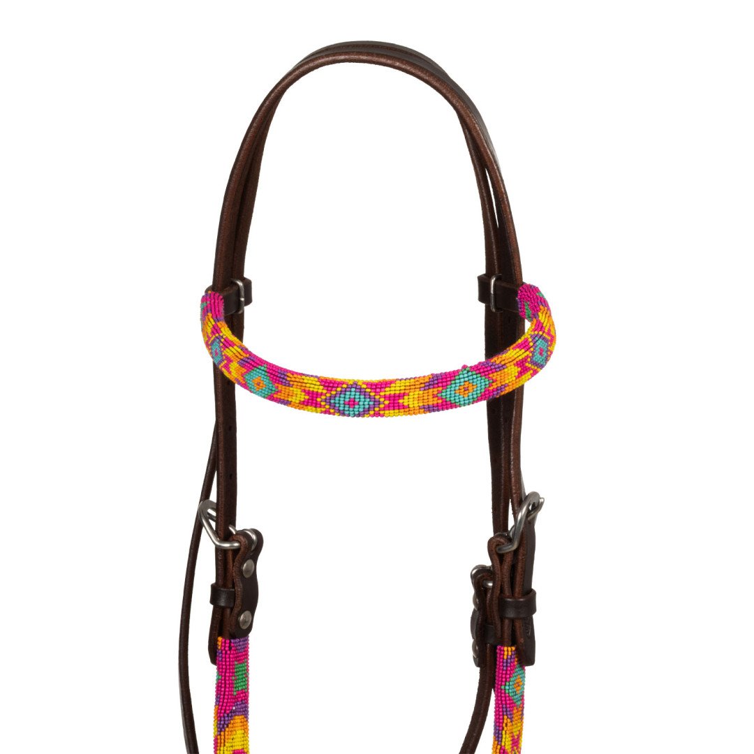 Equitime Selleria Online BRIGLIA WESTERN OLIATA CON PERLINE MULTICOLORE 104,51&nbsp;€