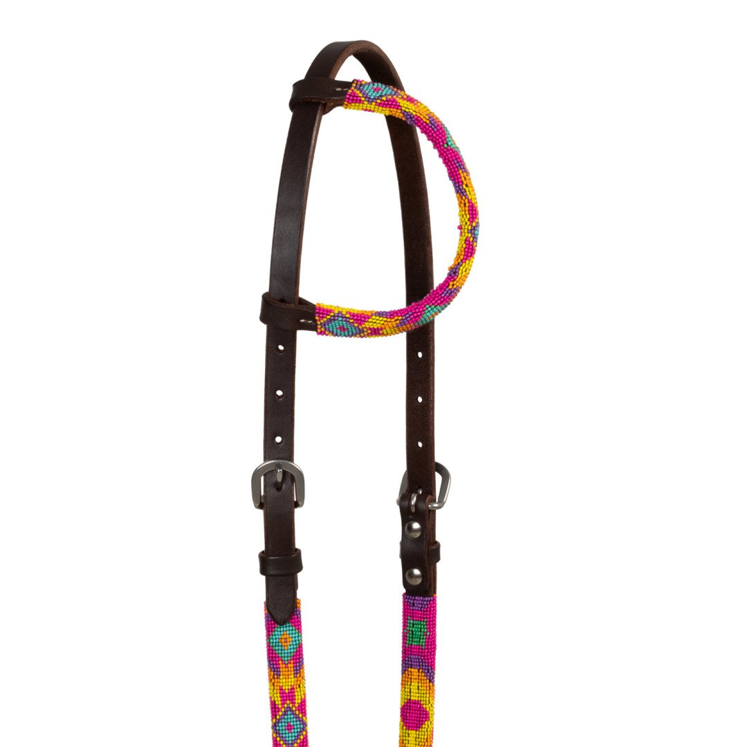 Equitime Selleria Online BRIGLIA WESTERN CON PERLINE MULTICOLORE E OLIATA A UN ORECCHIO 79,92&nbsp;€