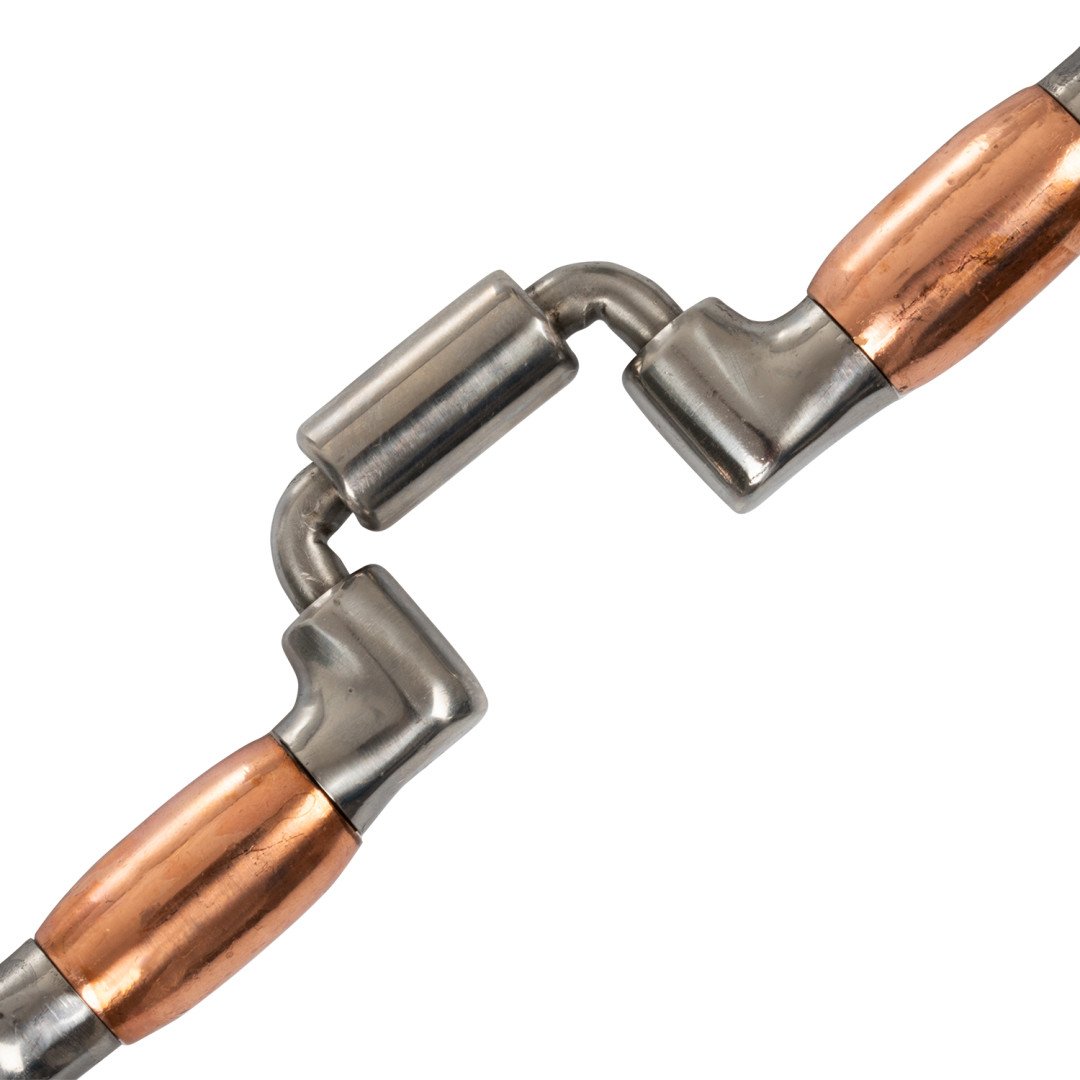 Equitime Saddlery Online  MORSO CORRECTIONAL IN FERRO LAVORATO CON RULLI RAME E PERLE TURCHESI 81,89 €