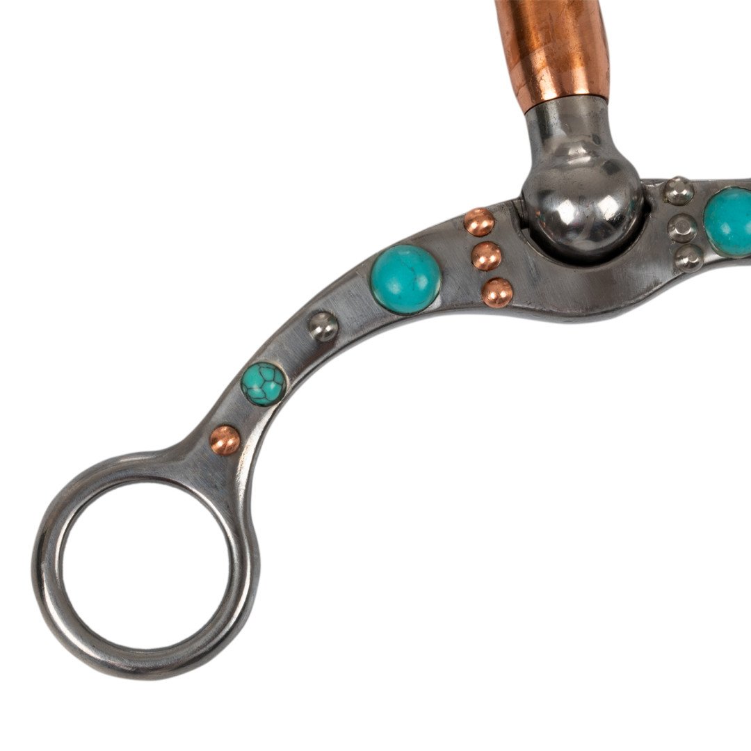 Equitime Saddlery Online  MORSO CORRECTIONAL IN FERRO LAVORATO CON RULLI RAME E PERLE TURCHESI 81,89 €
