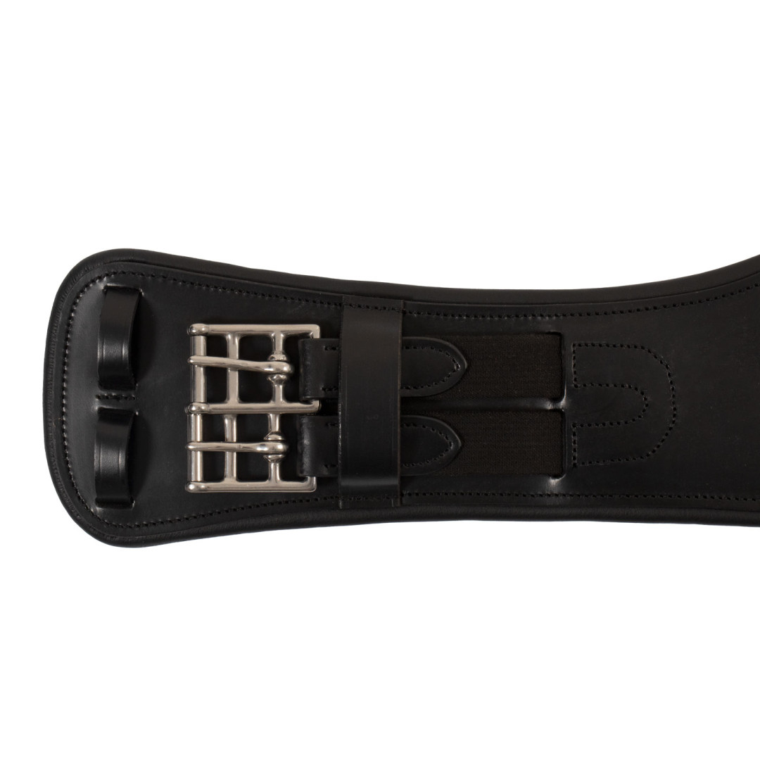 Sottopancia dressage sagomato in cuoio con pin logato