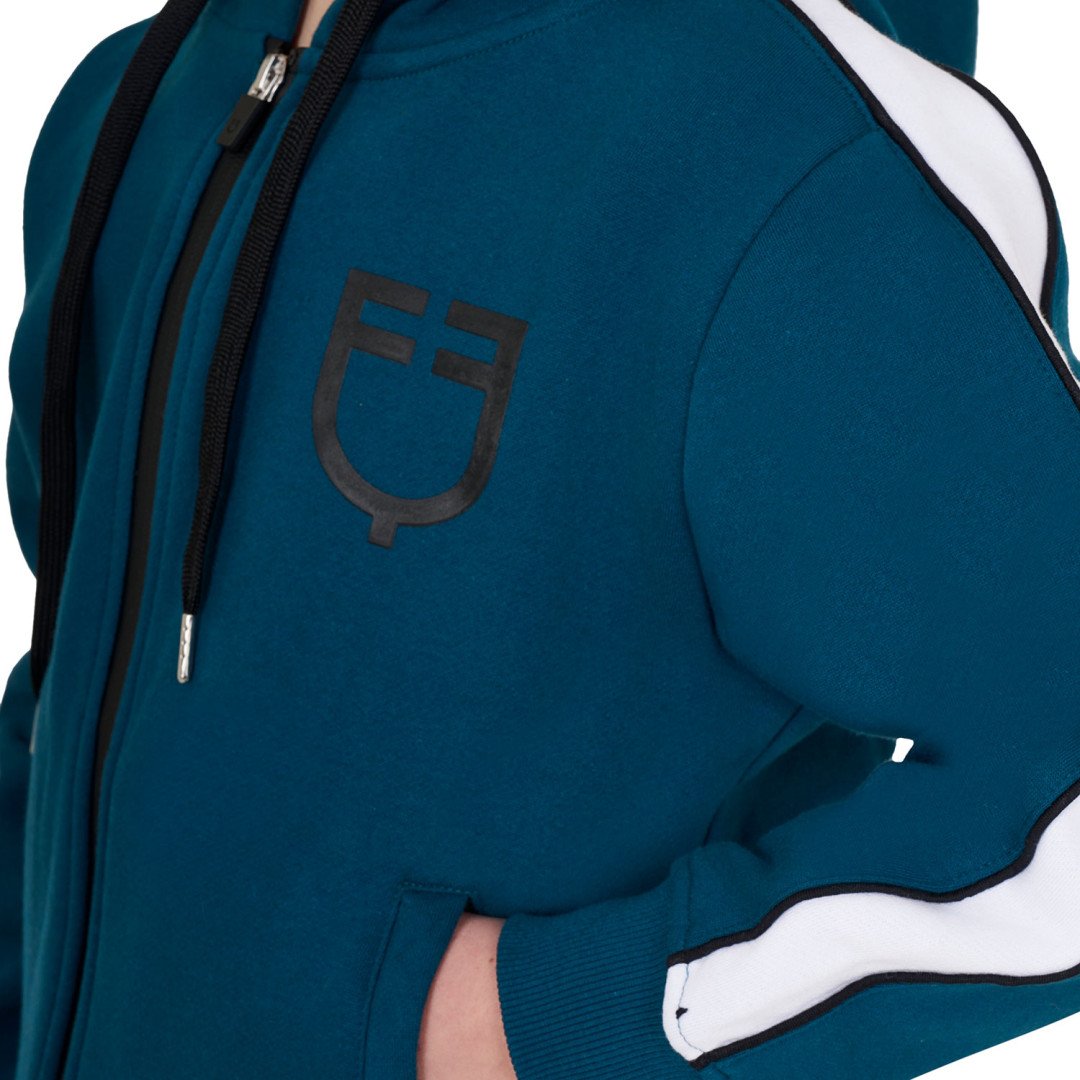 Equitime Selleria Online  Felpa bambina in cotone con cappuccio e zip frontale 75,41 €