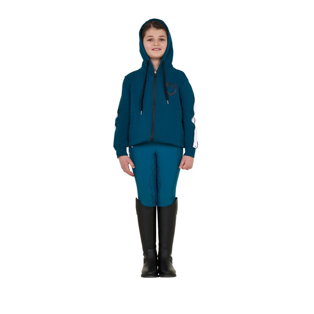 Equitime Selleria Online  Felpa bambina in cotone con cappuccio e zip frontale 75,41 €