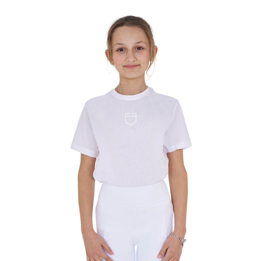 Equitime Saddlery Online T-shirt basic bambina in cotone con logo tono su tono 30,74&nbsp;€