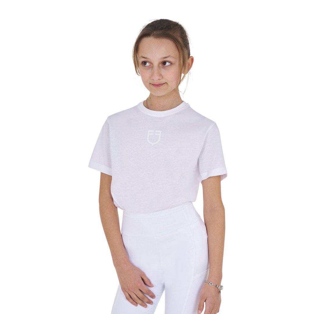 Equitime Saddlery Online T-shirt basic bambina in cotone con logo tono su tono 30,74&nbsp;€