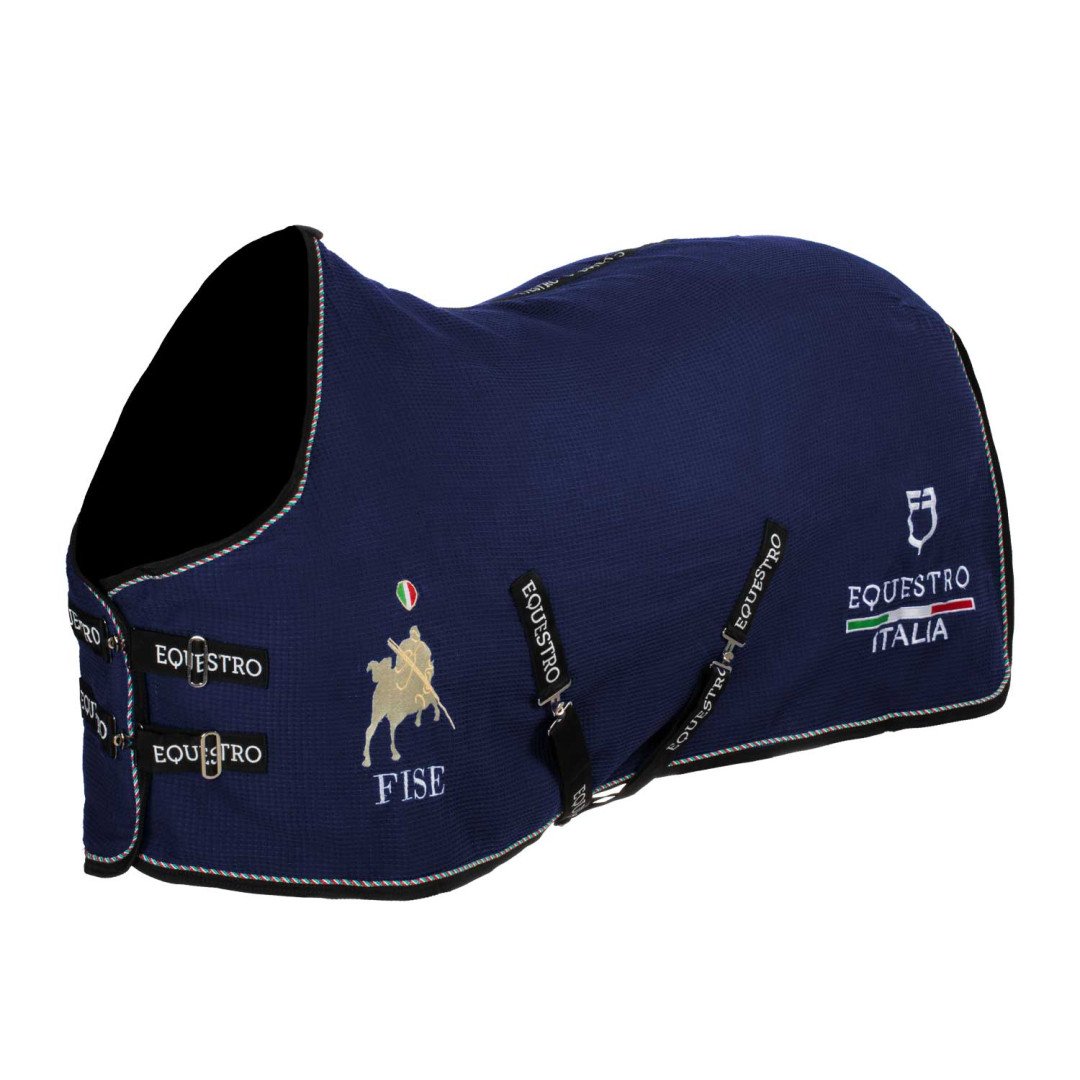 Coperta da box in tessuto waffle Equestro X FISE