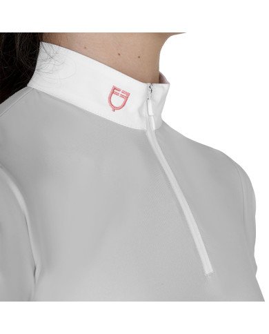 Girls' Short-Sleeved Zip-Up Polo Shirt, Lusineh Model