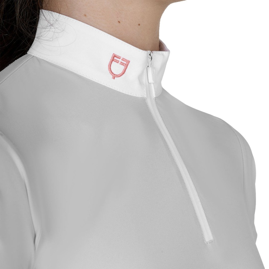 Polo bambina da concorso slim fit con zip