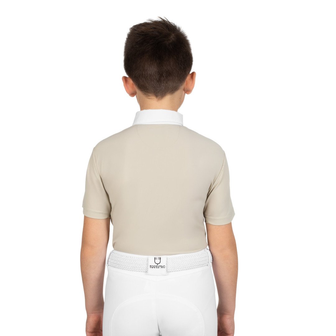 Polo bambino da concorso slim fit quattro bottoni