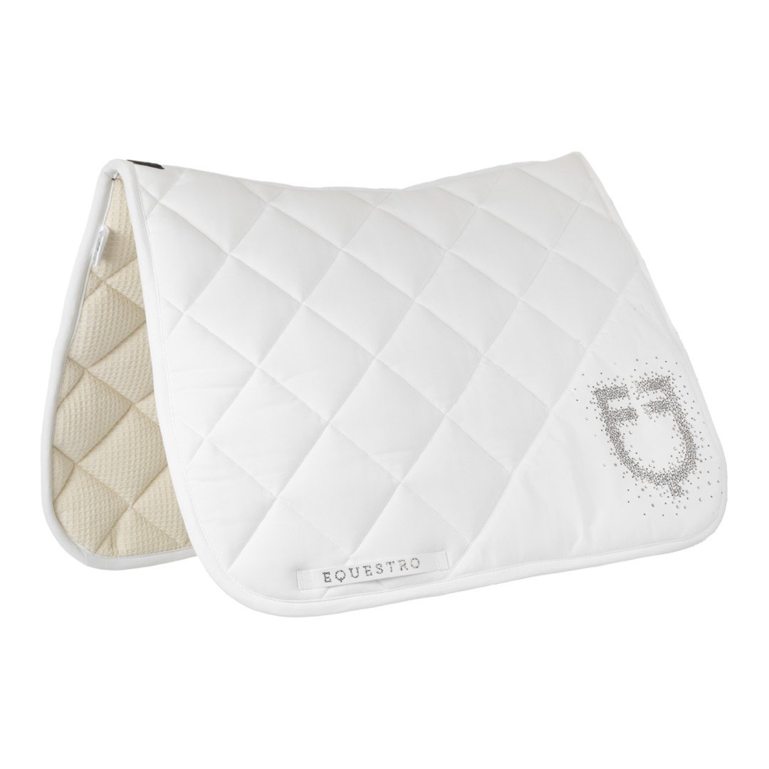 Sottosella da salto in tessuto tecnico con logo in strass