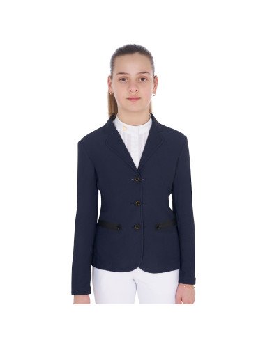 Girls' three-button perforated competition jacket