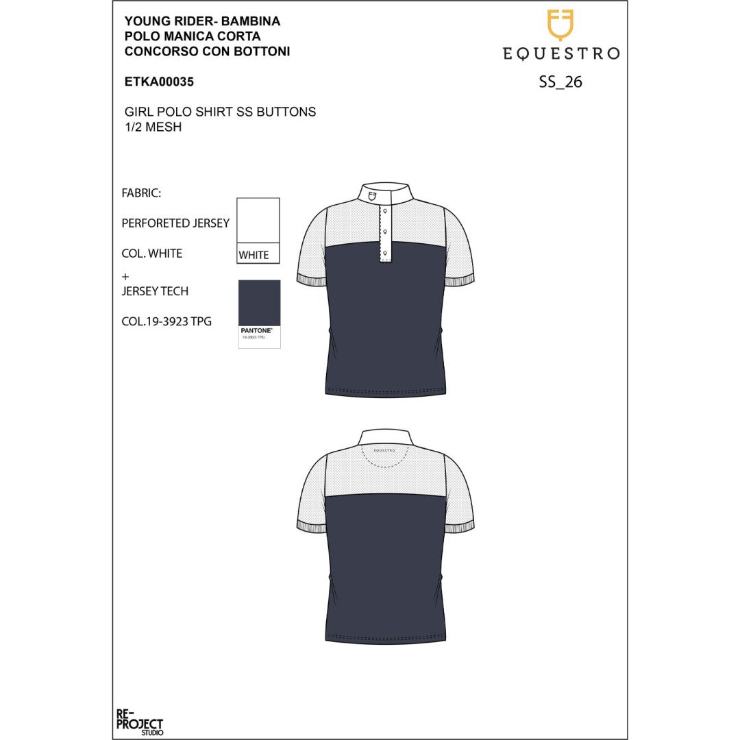 Polo fit compétition en maille slim pour enfants