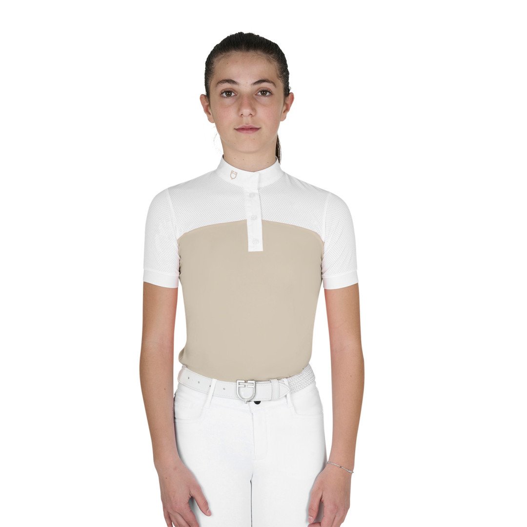 Polo de compétition pour filles, fit slim en tissu perforé