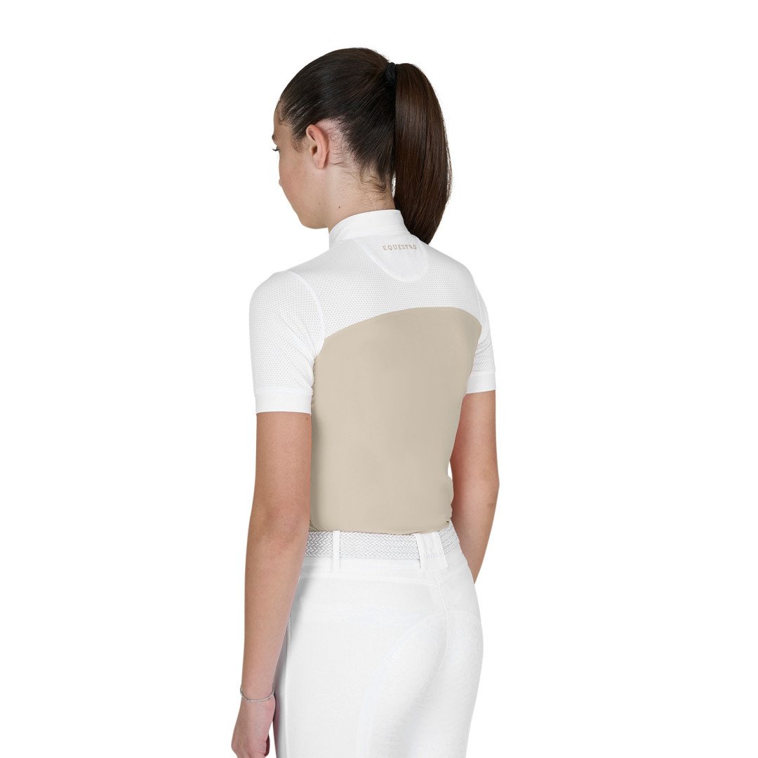 Polo de compétition pour filles, fit slim en tissu perforé