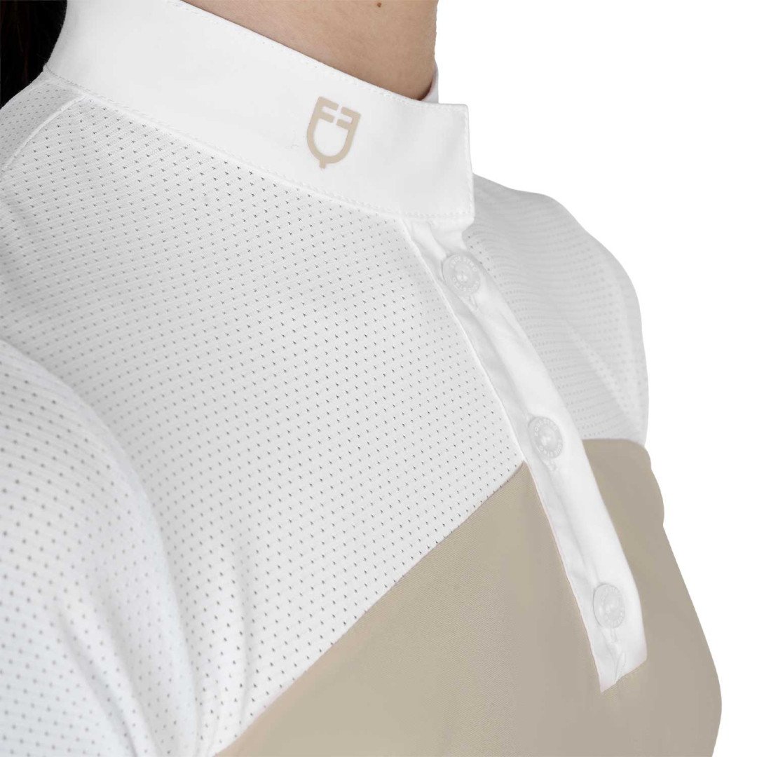 Polo de compétition pour filles, fit slim en tissu perforé