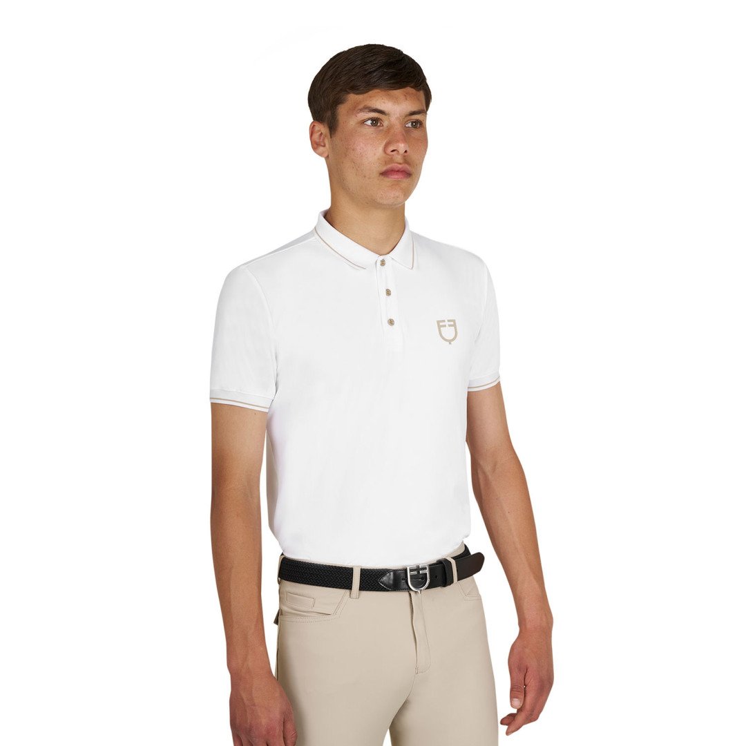 Men's training polo shirt with contrasting details