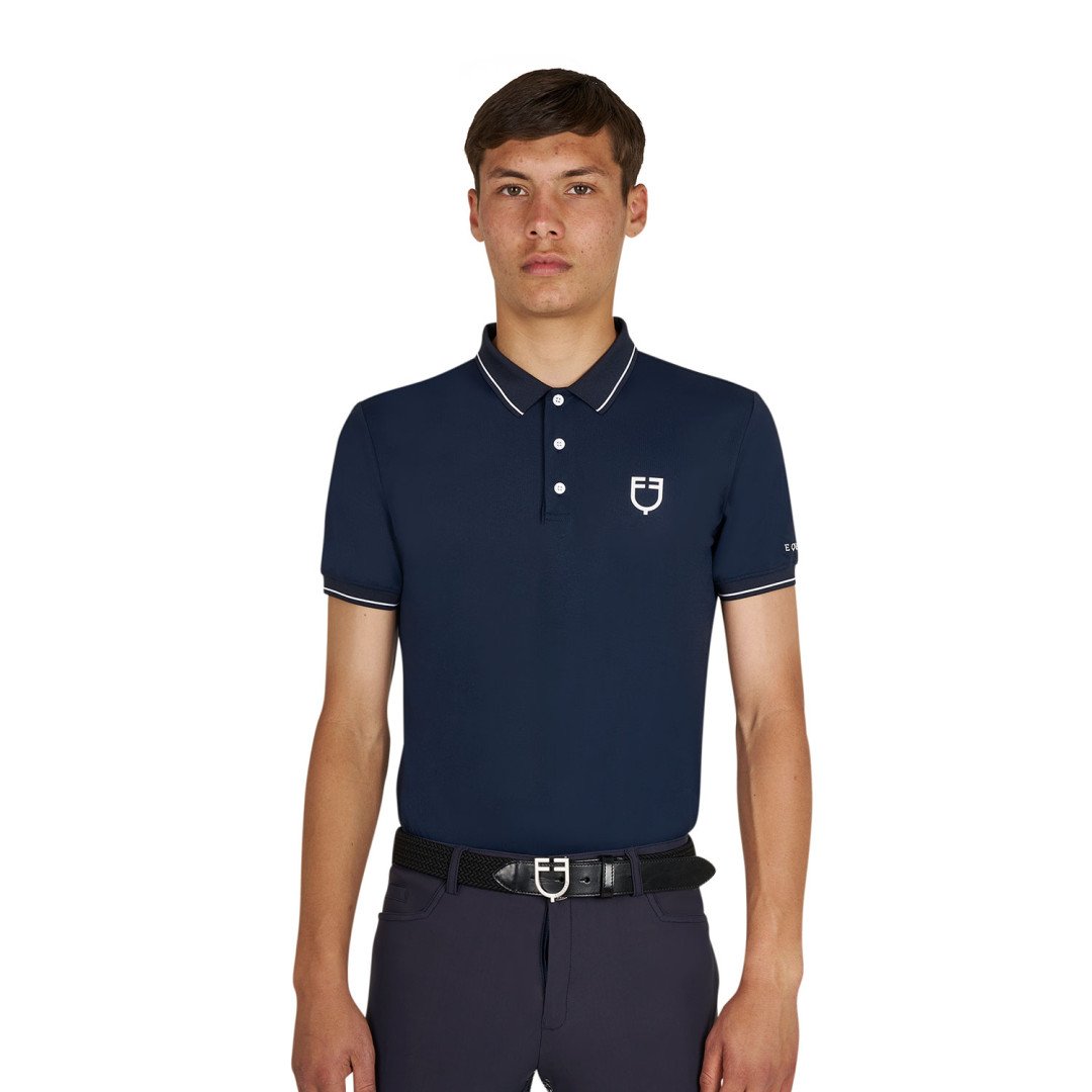 Men's training polo shirt with contrasting details