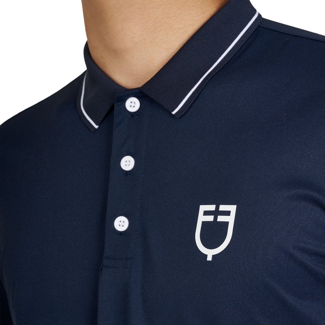 Men's training polo shirt with contrasting details