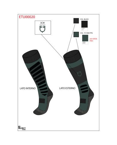 Calza in tessuto tecnico e traspirante con logo