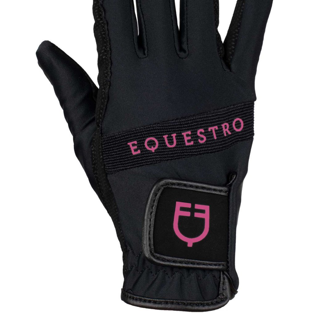 Gants en tissu technique avec logo multicolore