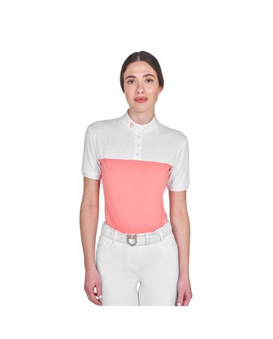 Polo donna slim fit tessuto tecnico e mesh