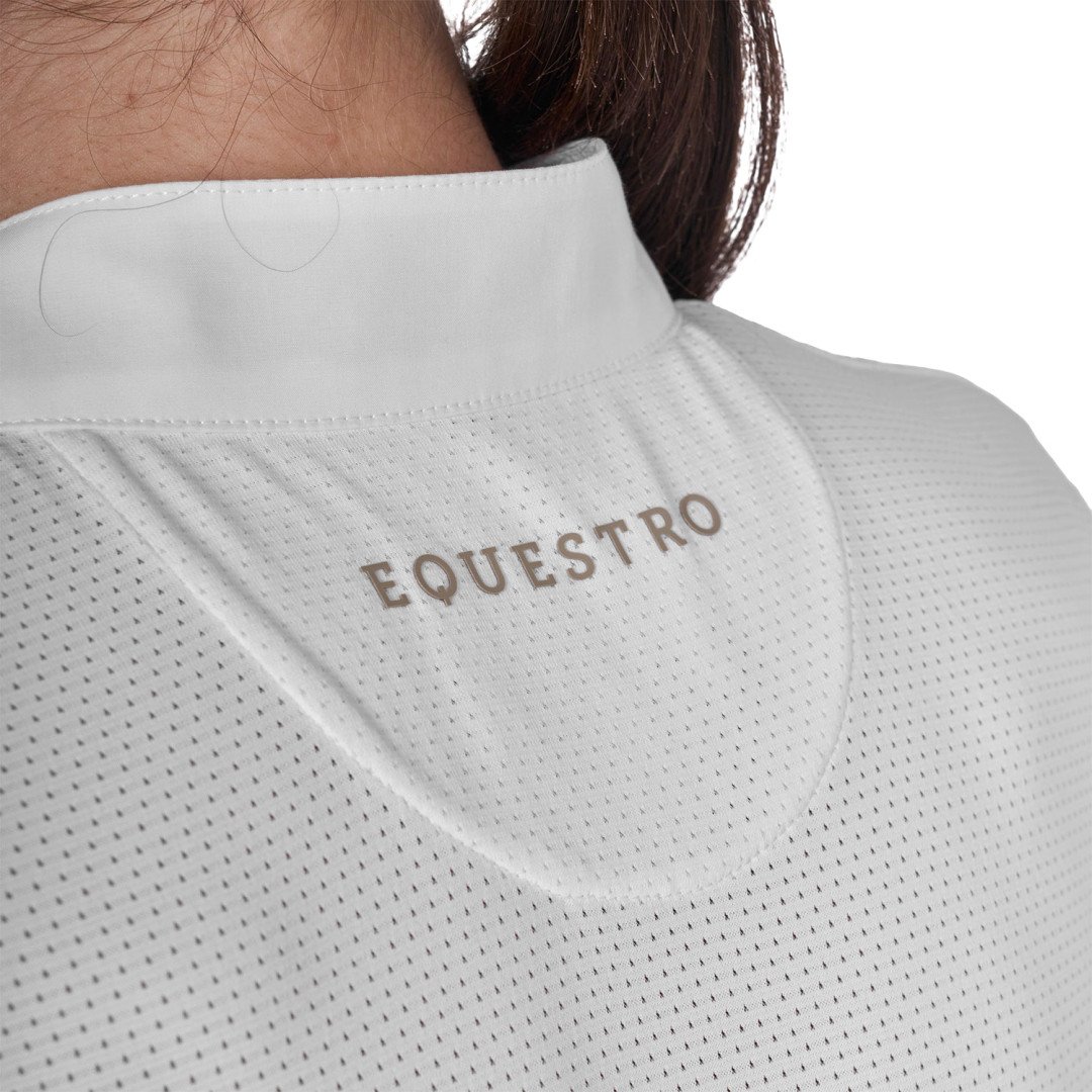 Damen-Poloshirt mit kurzen Knöpfen, 1/2 Mesh