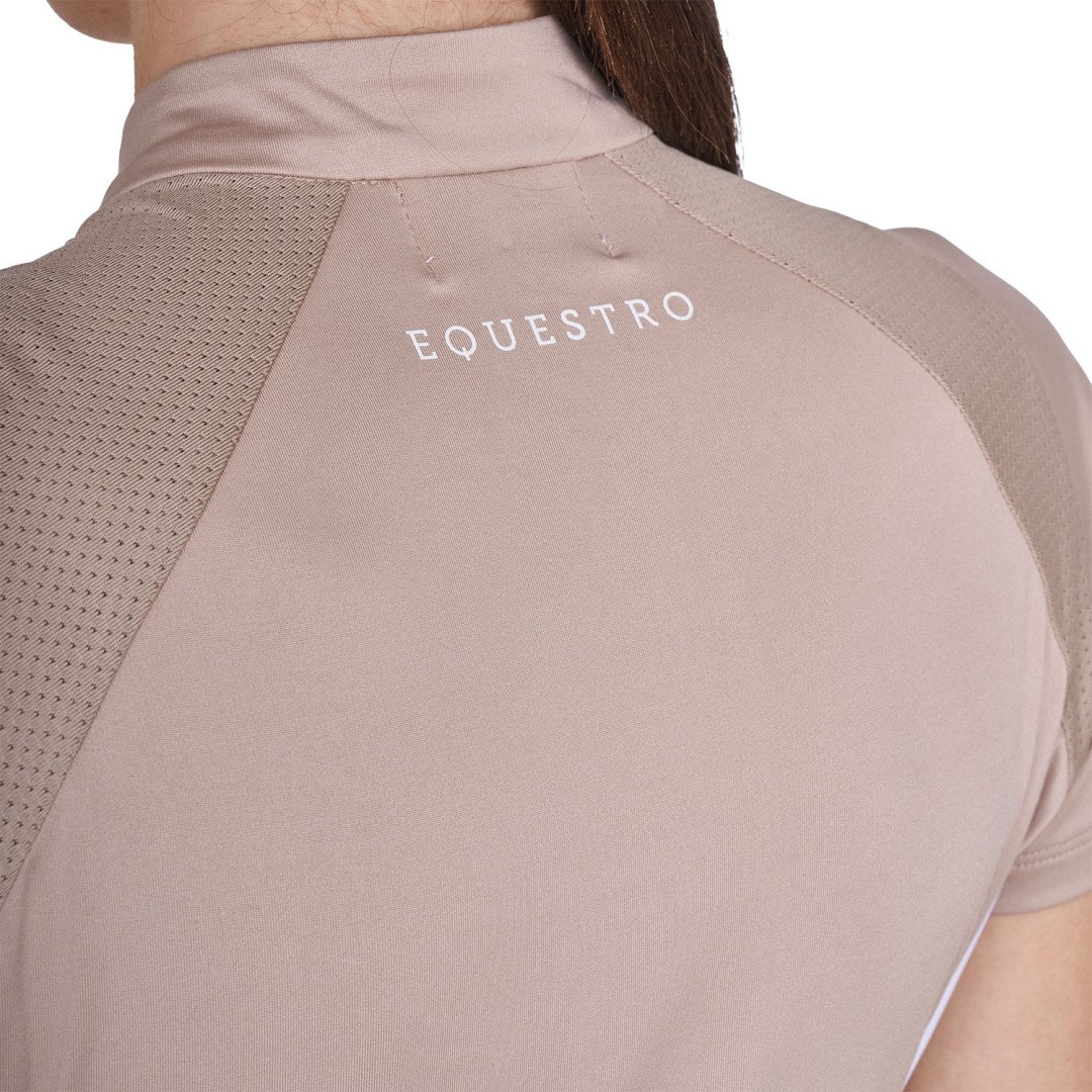 Polo technique femme à manches courtes et fermeture éclair