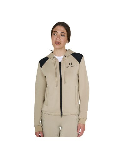 Felpa donna cropped con cappuccio