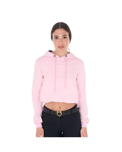 Felpa donna cut out con cappuccio