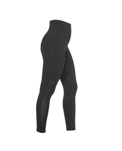 slim fit women's leggings with micro mesh inserts