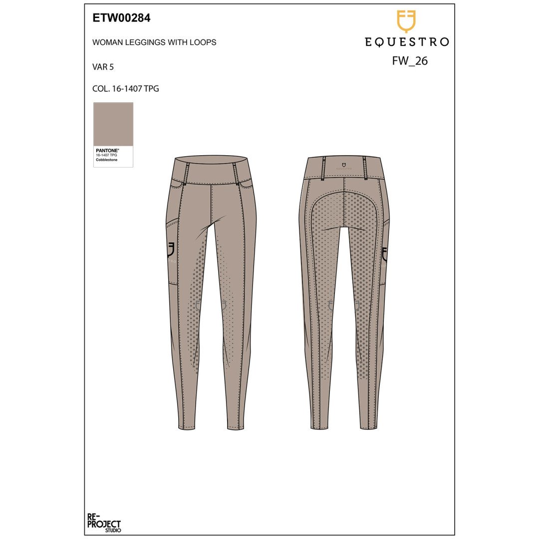 Damen-Leggings mit hohem Bund und Gürtelschlaufen