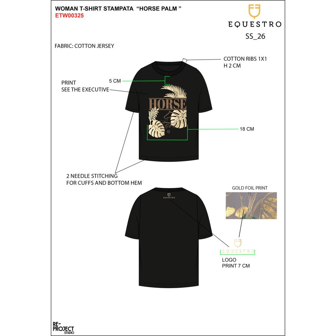 Equitation Anglaise T-shirt donna Horse Palm in cotone 45,08&nbsp;€