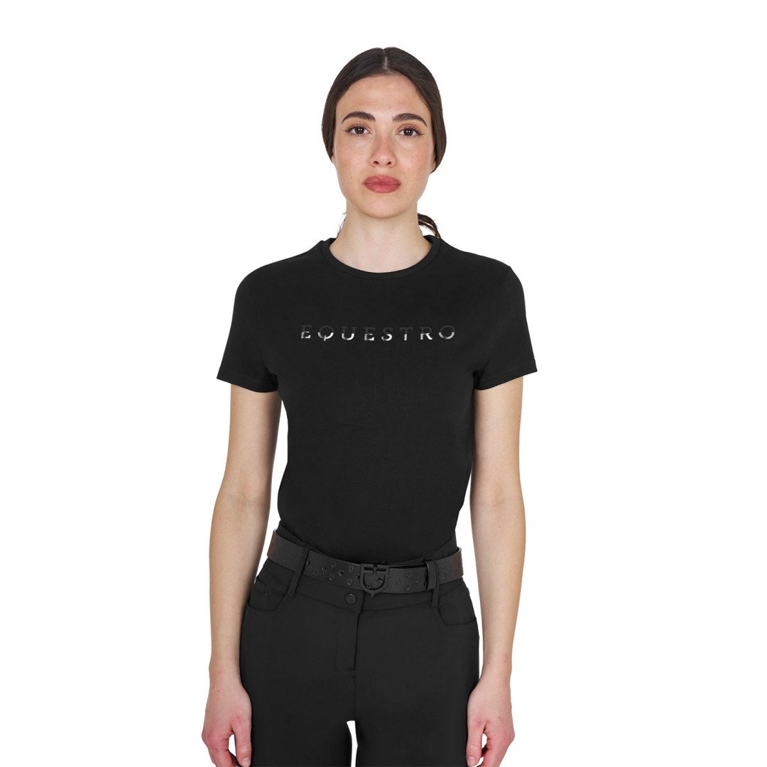 Equitation Anglaise T-shirt donna in cotone logo laminato 45,08&nbsp;€
