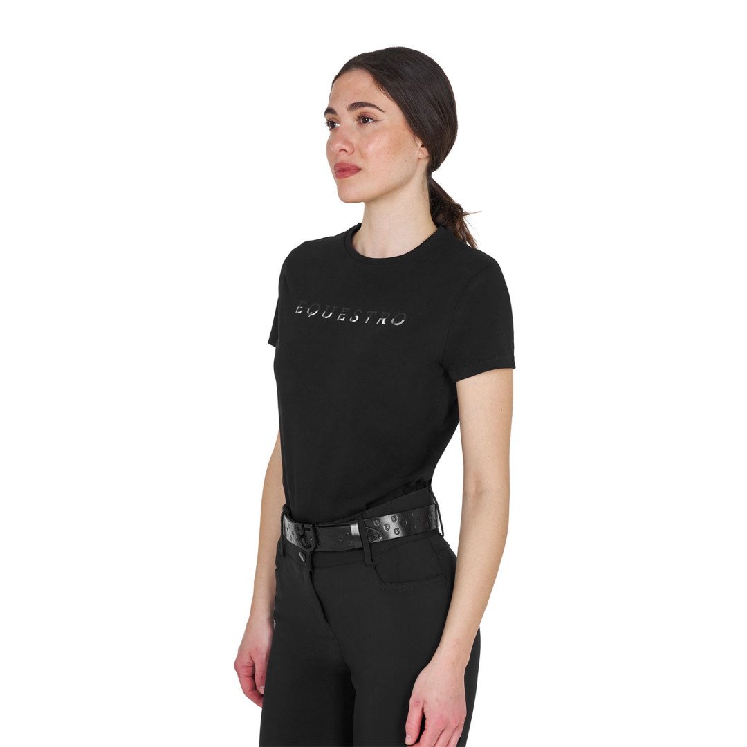 Equitation Anglaise T-shirt donna in cotone logo laminato 45,08&nbsp;€
