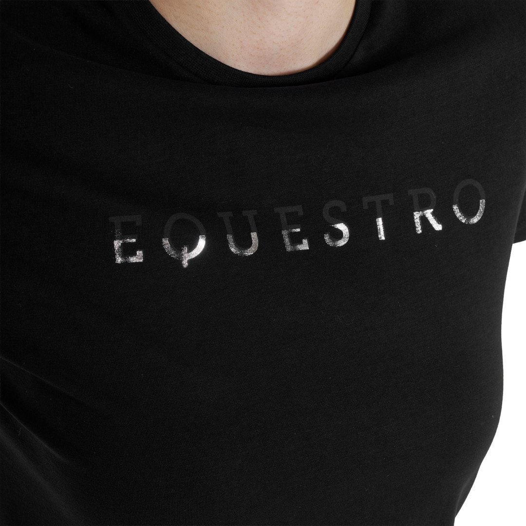 Equitation Anglaise T-shirt donna in cotone logo laminato 45,08&nbsp;€