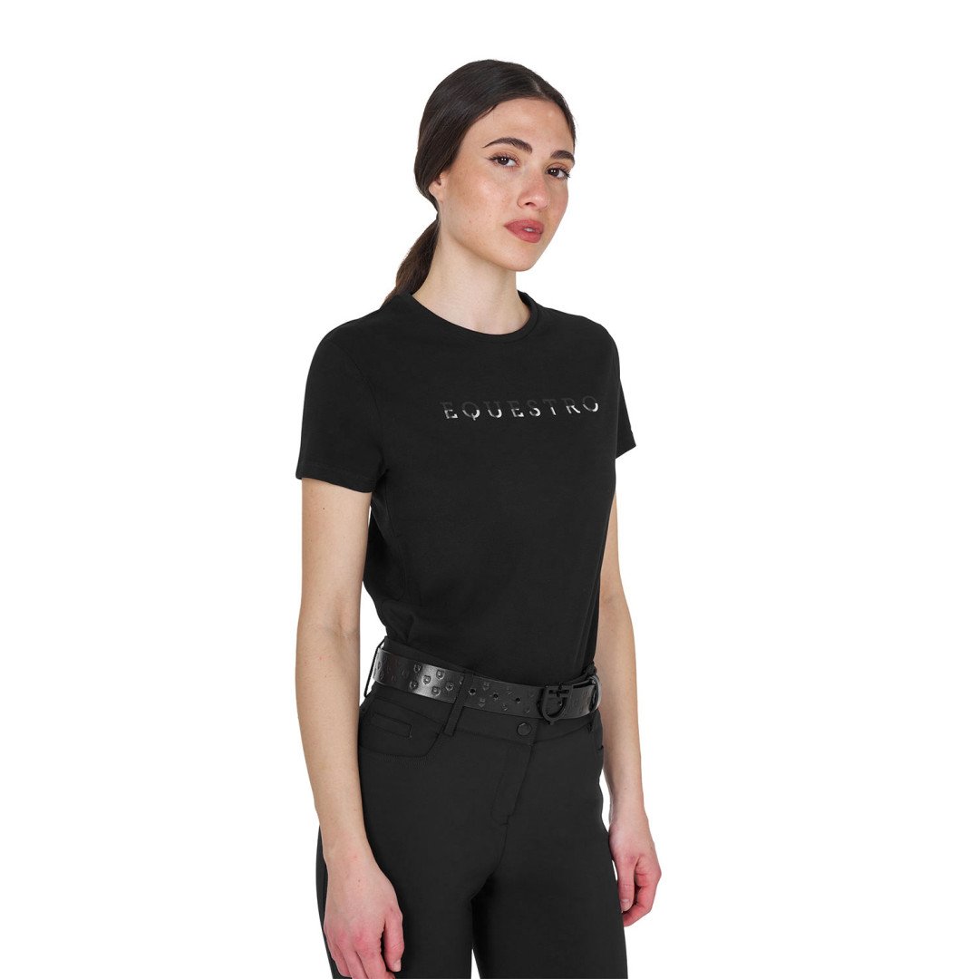 Equitation Anglaise T-shirt donna in cotone logo laminato 45,08&nbsp;€