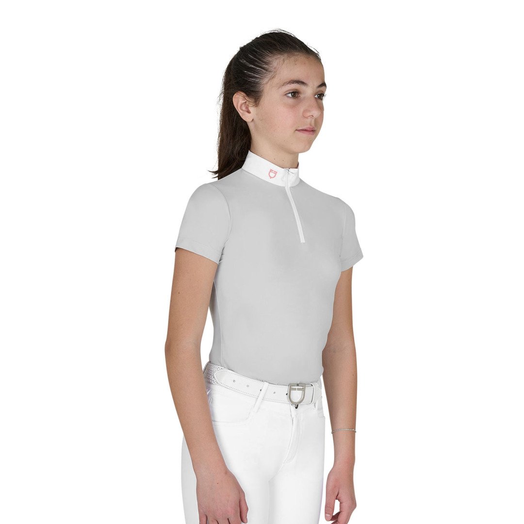 Mädchen-Poloshirt mit kurzen Ärmeln und Reißverschluss, Modell Lusineh