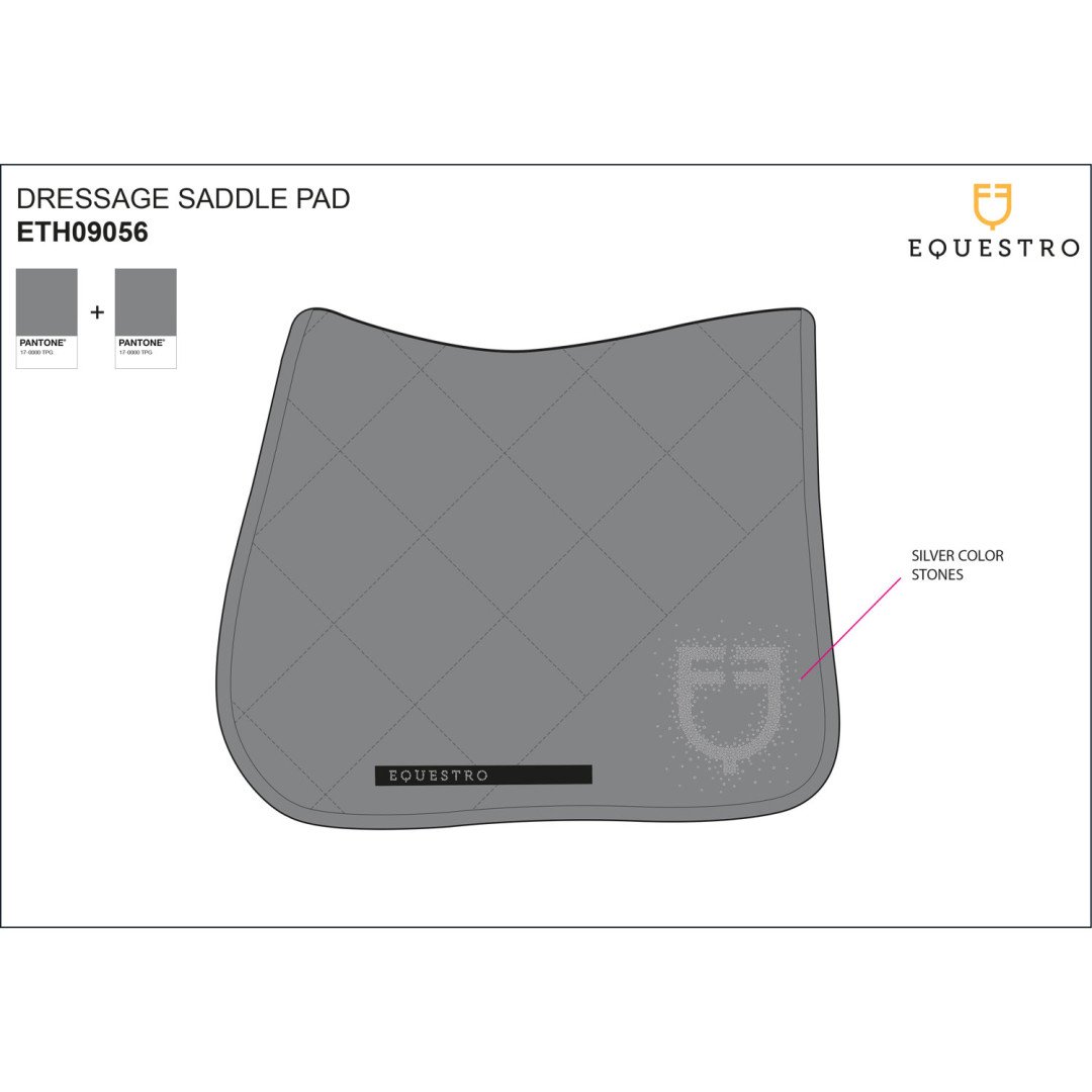 Sottosella da dressage in tessuto tecnico con logo in strass