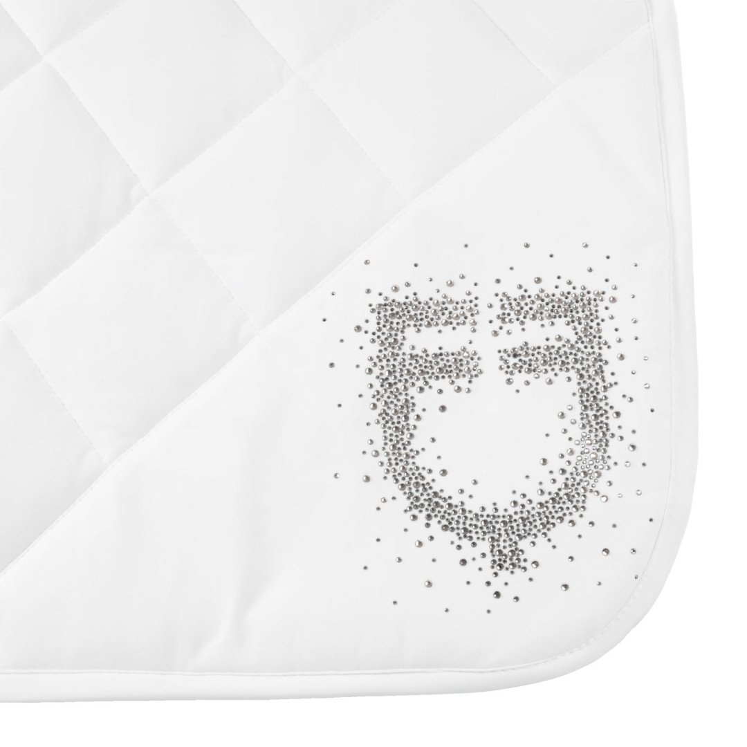 Sottosella da dressage in tessuto tecnico con logo in strass