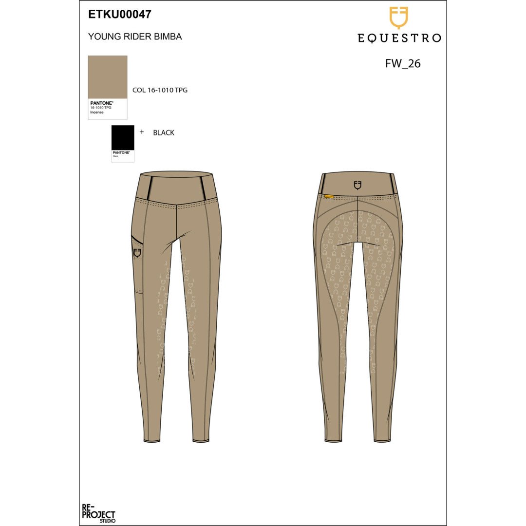 slim fit grip leggings for girls with logo