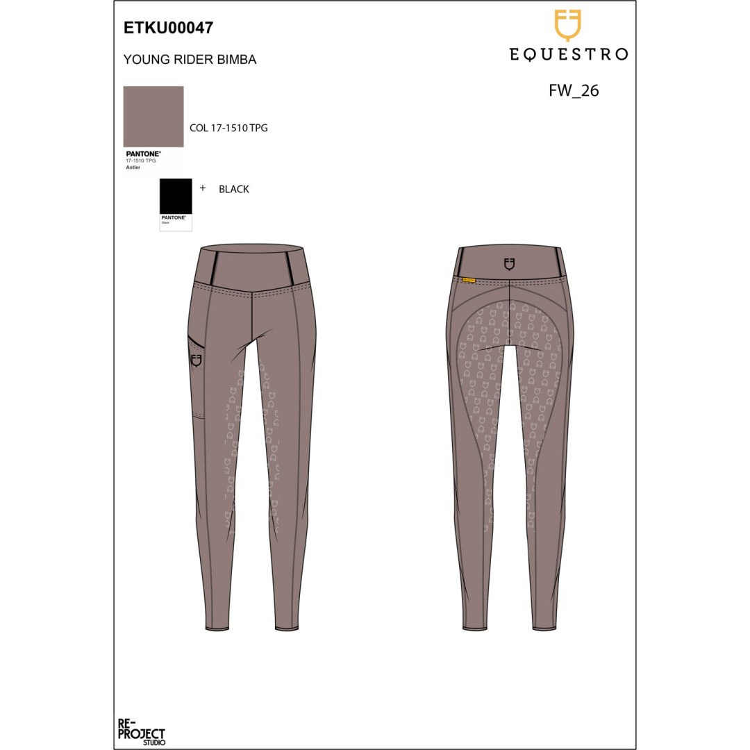 slim fit grip leggings for girls with logo