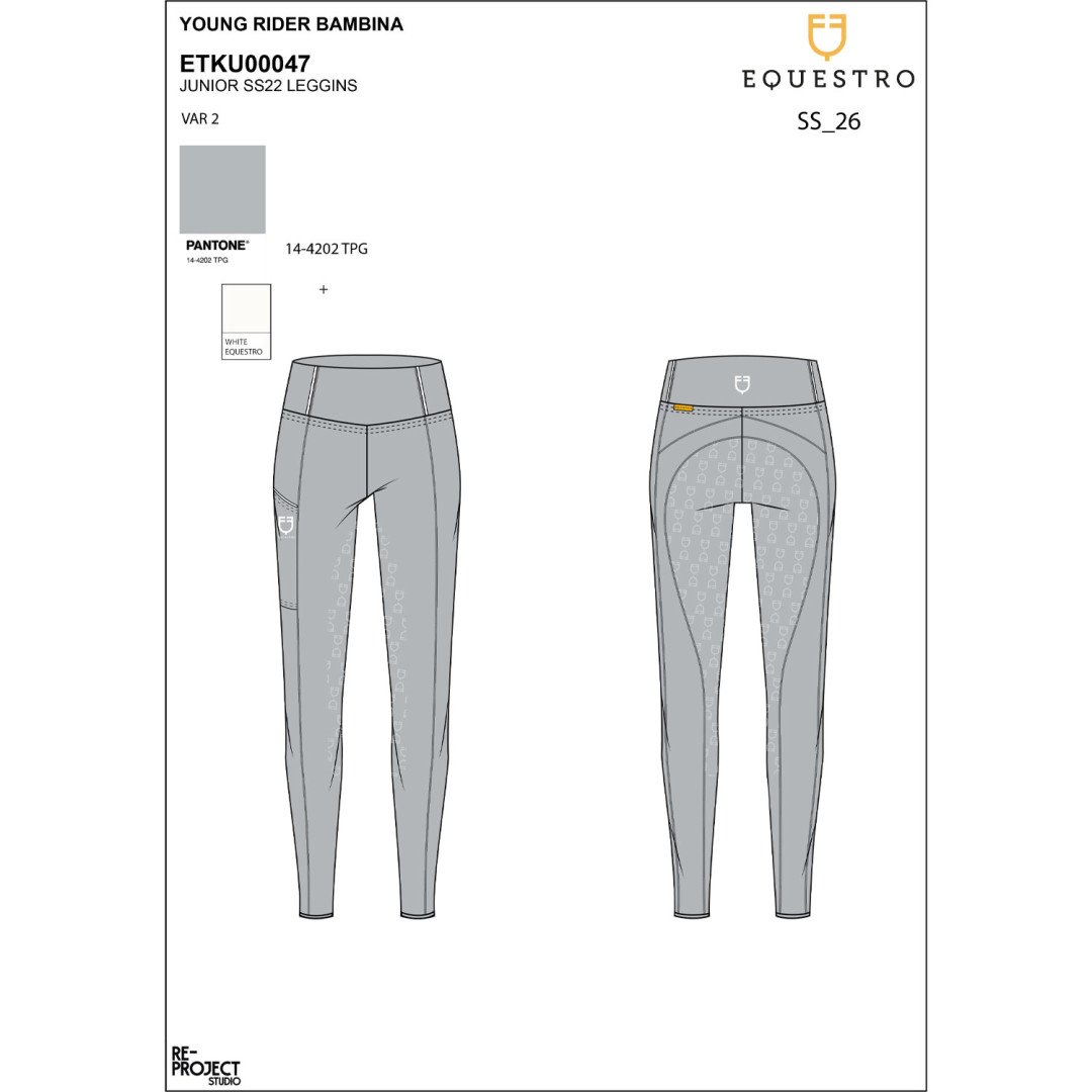 slim fit grip leggings for girls with logo